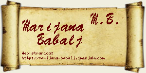 Marijana Babalj vizit kartica